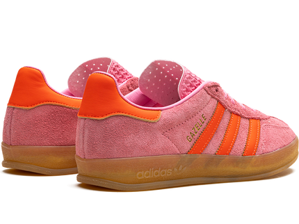 Adidas Gazelle Indoor Beam Pink (Women's) IE1058 SneakerMood Pair, rear three-quarter view