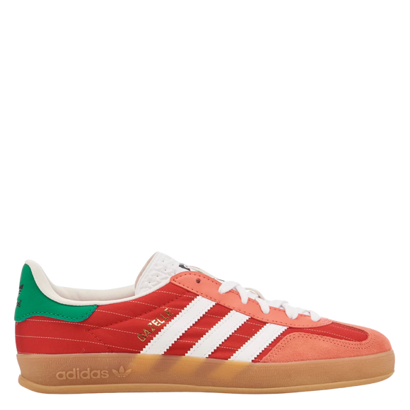 Adidas Gazelle Indoor 'Better Scarlet' - Olympic Pack IF9641 SneakerMood Side view toe pointing right