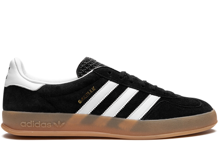 Adidas Gazelle Indoor Black White Gum H06259 SneakerMood Side view, toe pointing right