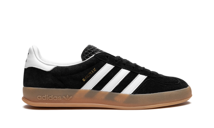 Adidas Gazelle Indoor Black White Gum H06259 SneakerMood Side view, toe pointing right