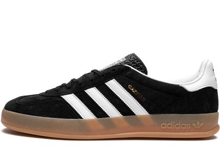 Adidas Gazelle Indoor Black White Gum H06259 SneakerMood Side view, toe pointing left