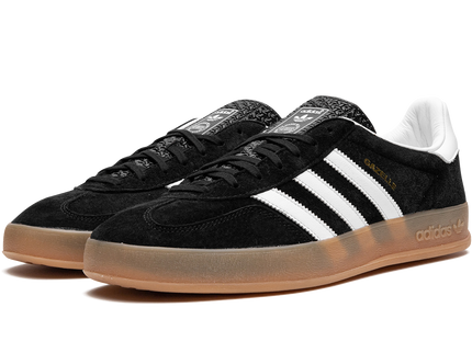 Adidas Gazelle Indoor Black White Gum H06259 SneakerMood Pair, front three-quarter view