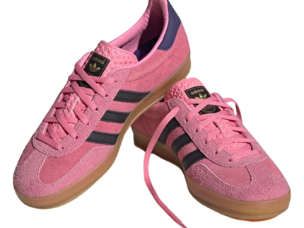 Adidas Gazelle Indoor Bliss Pink Purple IE7002 SneakerMood Pair front three-quarter view
