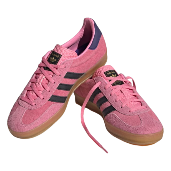 Adidas Gazelle Indoor Bliss Pink Purple IE7002 SneakerMood Pair front three-quarter view