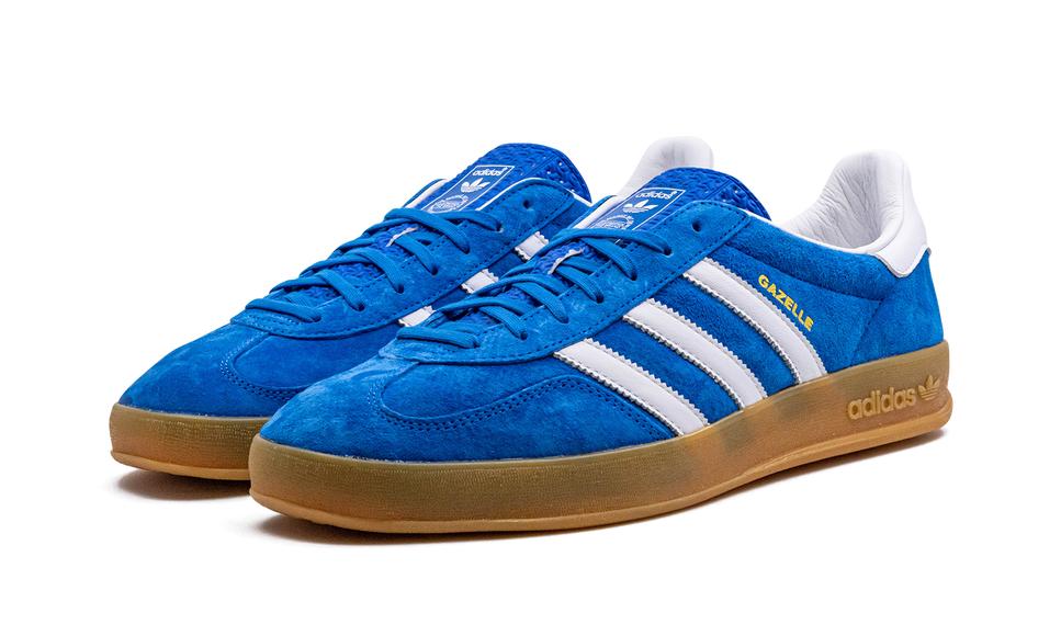 Adidas Gazelle Indoor Blue Bird Gum H06260 SneakerMood Pair, front three-quarter view