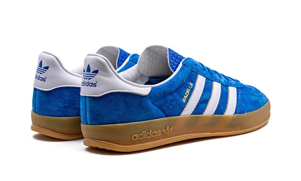 Adidas Gazelle Indoor Blue Bird Gum H06260 SneakerMood Pair, rear three-quarter view