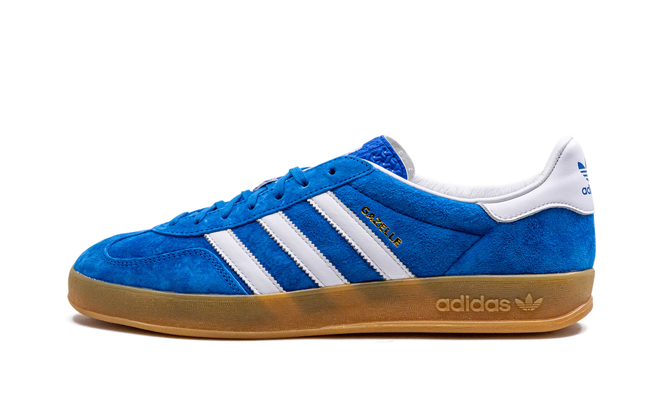 Adidas Gazelle Indoor Blue Bird Gum H06260 SneakerMood Side view, toe pointing left