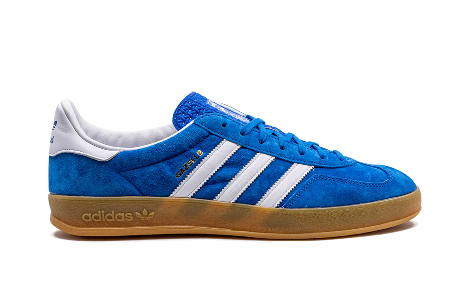 Adidas Gazelle Indoor Blue Bird Gum H06260 SneakerMood Side view, toe pointing right