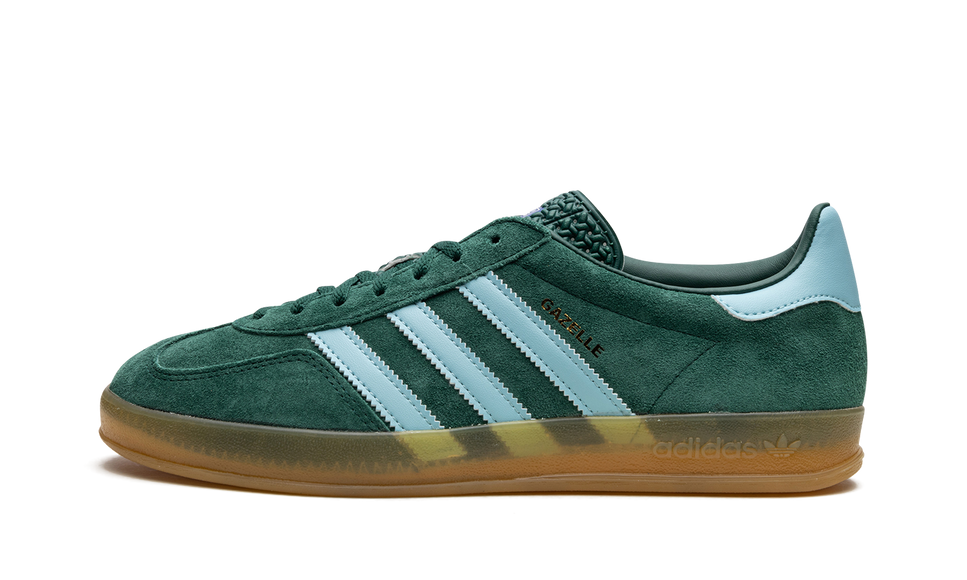 Adidas Gazelle Indoor Collegiate Green IG9979 SneakerMood Side view, toe pointing left