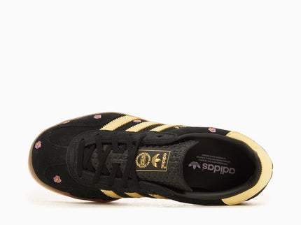 Adidas Gazelle Indoor Core Black Almost Yellow Floral (Women's) IF4490 SneakerMood Top view