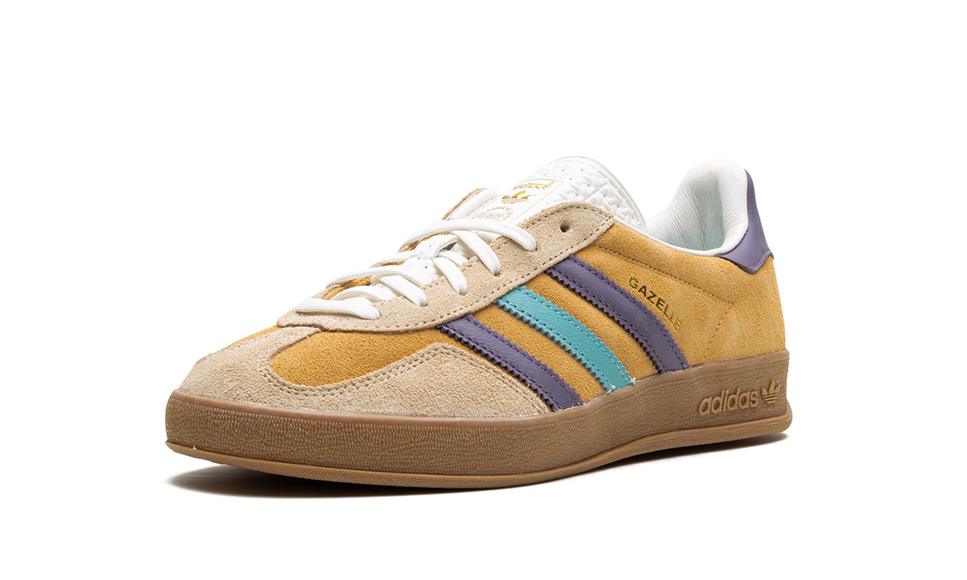 Adidas Gazelle Indoor Glow Orange Shadow Violet IG1636 SneakerMood Front three-quarter view