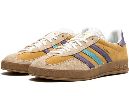 Adidas Gazelle Indoor Glow Orange Shadow Violet IG1636 SneakerMood Pair, front three-quarter view
