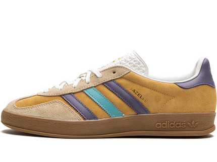Adidas Gazelle Indoor Glow Orange Shadow Violet IG1636 SneakerMood Side view, toe pointing left