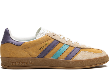 Adidas Gazelle Indoor Glow Orange Shadow Violet IG1636 SneakerMood Side view, toe pointing right