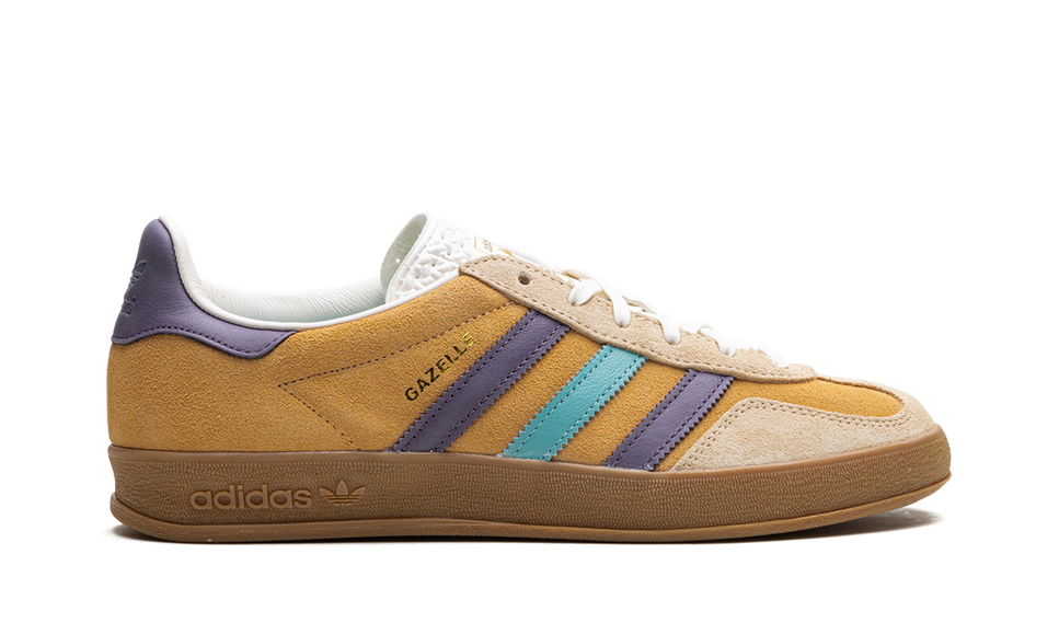 Adidas Gazelle Indoor Glow Orange Shadow Violet IG1636 SneakerMood Side view, toe pointing right