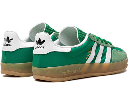 Adidas Gazelle Indoor Green Gum IE6605 SneakerMood Pair, rear three-quarter view
