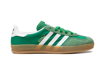 Adidas Gazelle Indoor Green Gum IE6605 SneakerMood Side view, toe pointing right