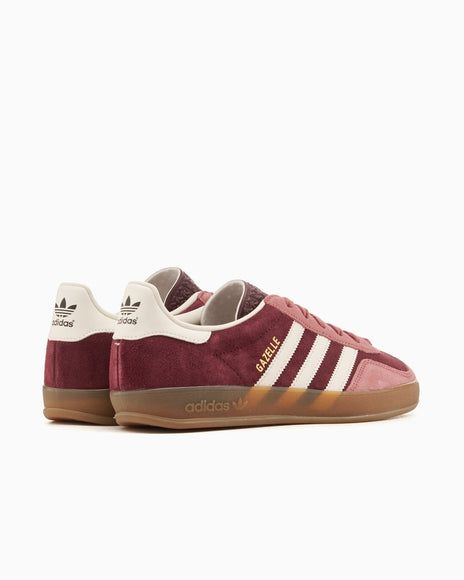 Adidas Gazelle Indoor Maroon Preloved Crimson IF9647 SneakerMood Pair, rear three-quarter view