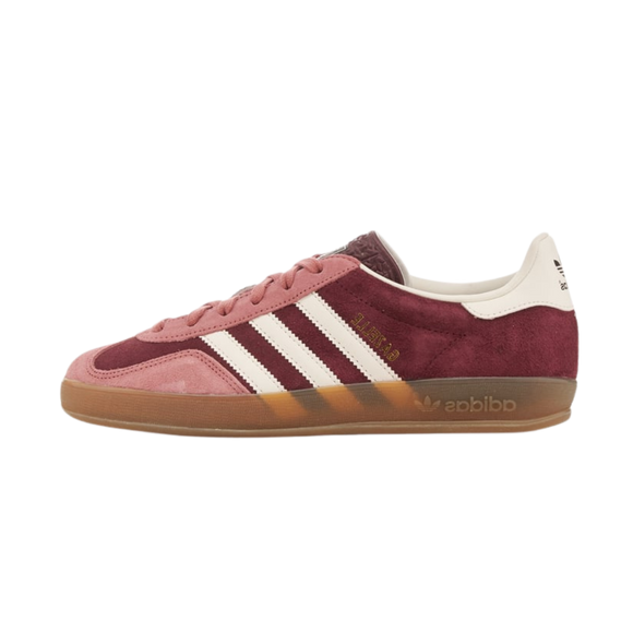 Adidas Gazelle Indoor Maroon Preloved Crimson IF9647 SneakerMood Side view, toe pointing left