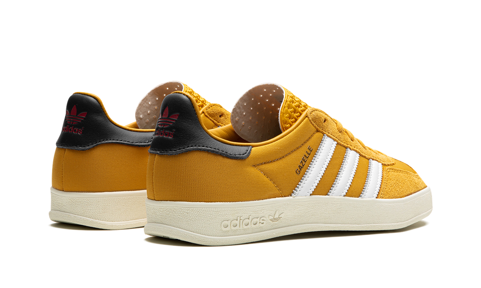 Adidas Gazelle Indoor Preloved Yellow IE0540 SneakerMood Pair, rear three-quarter view