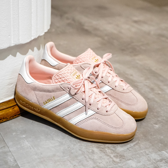 Adidas Gazelle Indoor Sandy Pink Gum IH5484 SneakerMood Lifestyle pair view