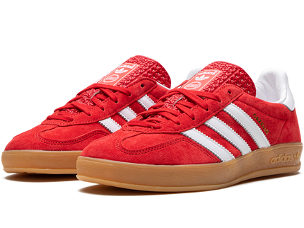 Adidas Gazelle Indoor Scarlet Cloud White H06261 SneakerMood Pair, front three-quarter view