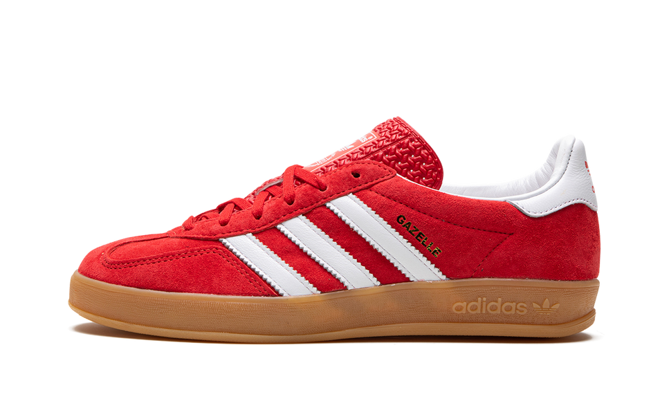 Adidas Gazelle Indoor Scarlet Cloud White H06261 SneakerMood Side view, toe pointing left
