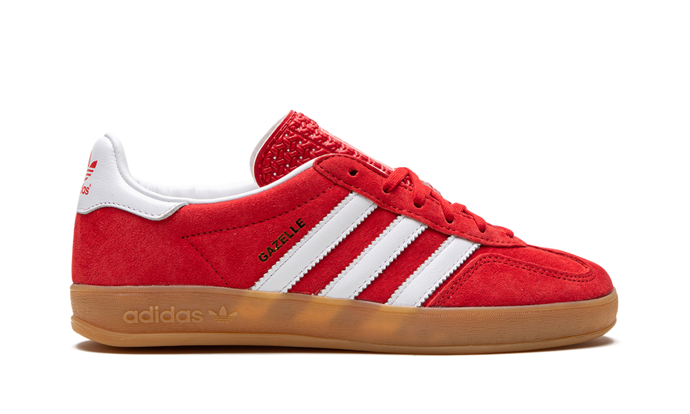 Adidas Gazelle Indoor Scarlet Cloud White H06261 SneakerMood Side view, toe pointing right
