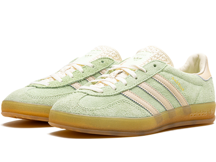 Adidas Gazelle Indoor Semi Green Spark IE2948 SneakerMood Pair, front three-quarter view