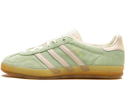 Adidas Gazelle Indoor Semi Green Spark IE2948 SneakerMood Side view, toe pointing left
