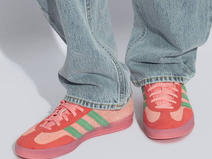 Adidas Gazelle Indoor Semi Pink Green IG6782 SneakerMood On-foot view