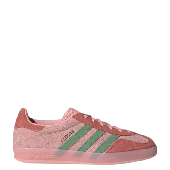 Adidas Gazelle Indoor Semi Pink Green IG6782 SneakerMood Side view toe pointing right