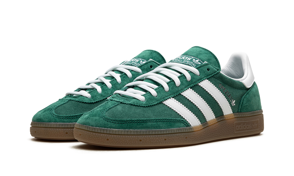 Adidas Handball Spezial Collegiate Green Gum IF8913 SneakerMood Pair, front three-quarter view