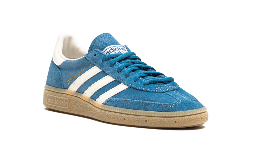Adidas Handball Spezial Core Blue Cream White Gum IG6194 SneakerMood Front three-quarter view