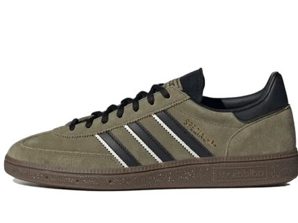 Adidas Handball Spezial Focus Olive Black IG6183 SneakerMood Side view, toe pointing left