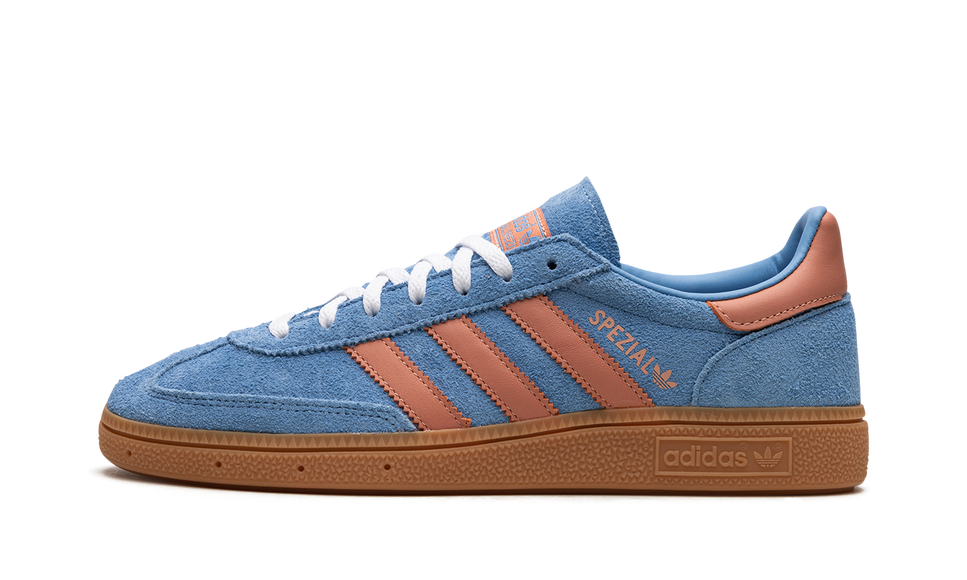 Adidas Handball Spezial Light Blue Wonder Clay IF6564 SneakerMood Side view, toe pointing left