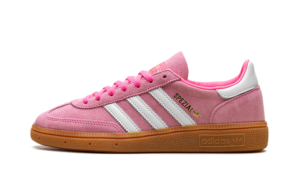 Adidas Handball Spezial Lucid Pink White (Women's) JI2654 SneakerMood Side view, toe pointing left