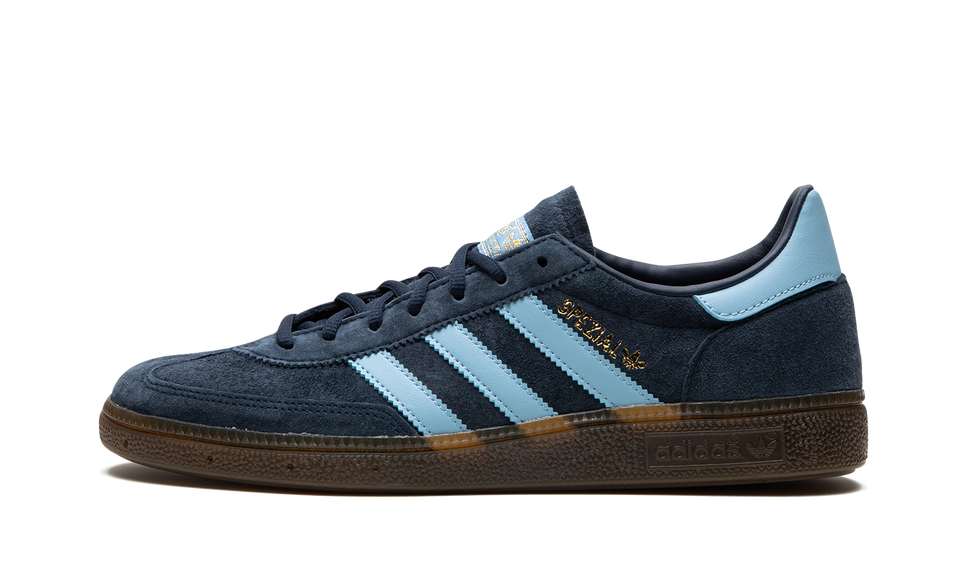 Adidas Handball Spezial Navy Gum BD7633 SneakerMood Side view, toe pointing left