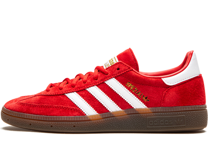 Adidas Handball Spezial Scarlet Gum FV1227 SneakerMood Side view, toe pointing left