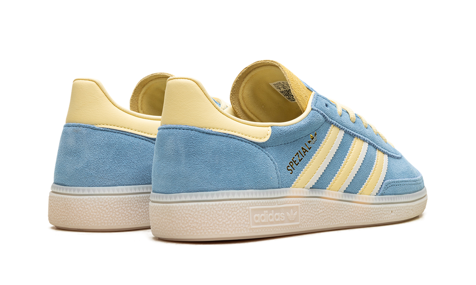 Adidas Handball Spezial Semi Blue Burst Almost Yellow IG6276 SneakerMood Pair, rear three-quarter view