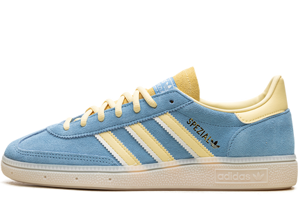 Adidas Handball Spezial Semi Blue Burst Almost Yellow IG6276 SneakerMood Side view, toe pointing left