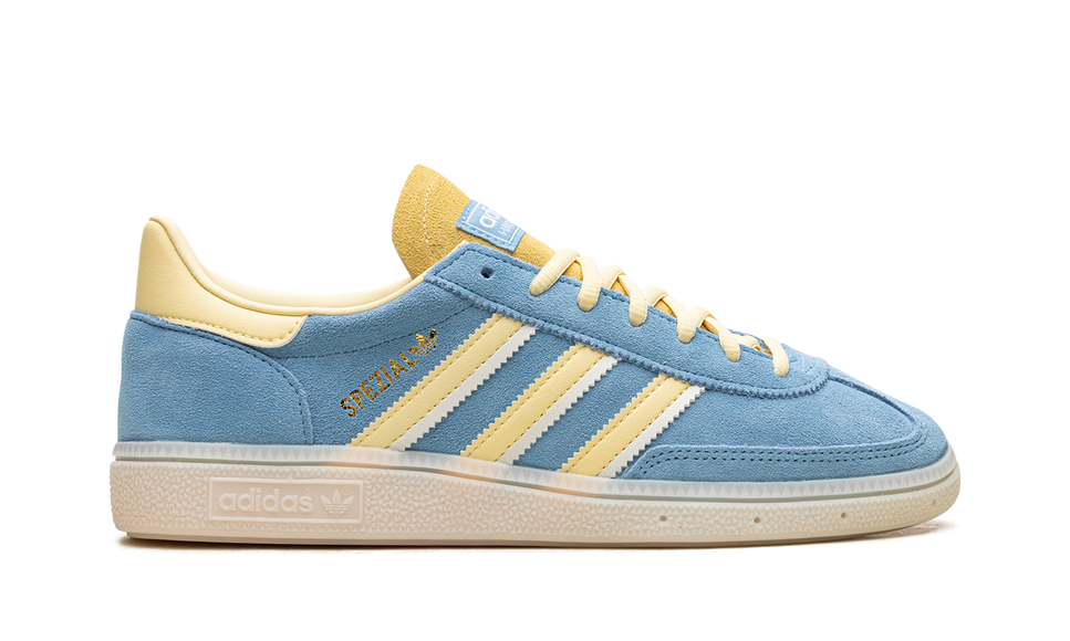 Adidas Handball Spezial Semi Blue Burst Almost Yellow IG6276 SneakerMood Side view, toe pointing right
