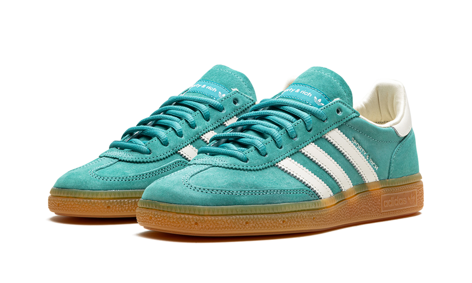 Adidas Handball Spezial Sporty & Rich Green IH2148 SneakerMood Pair, front three-quarter view