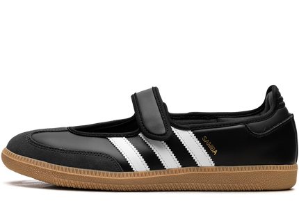 Adidas Samba Jane Black White Gum (Women's) JQ6445 SneakerMood Side view, toe pointing left