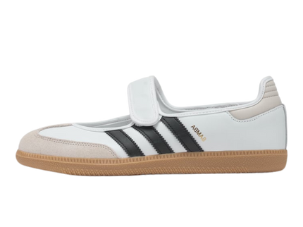 Adidas Samba Jane White Black Gum (Women's) JR1402 SneakerMood Side view, toe pointing left