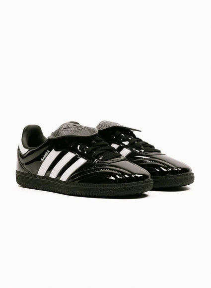 Adidas Samba LT Core Black Patent Leather JI2707 SneakerMood Pair, front three-quarter view
