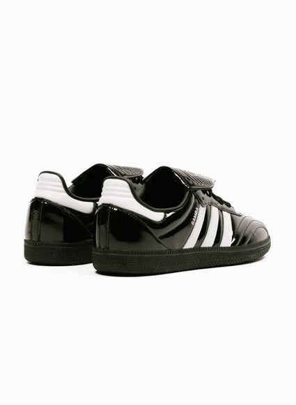 Adidas Samba LT Core Black Patent Leather JI2707 SneakerMood Pair, rear three-quarter view