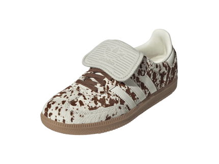 Adidas Samba LT Cow Print Brown White JS3931 SneakerMood Front three-quarter view