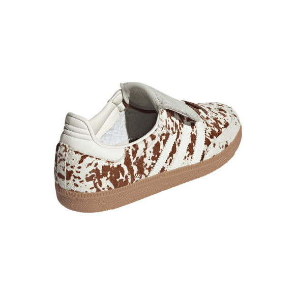 Adidas Samba LT Cow Print Brown White JS3931 SneakerMood Rear three-quarter view