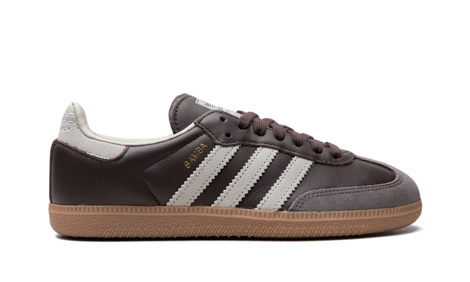 Adidas Samba OG Brown Putty Grey ID1481 SneakerMood Side view, toe pointing right